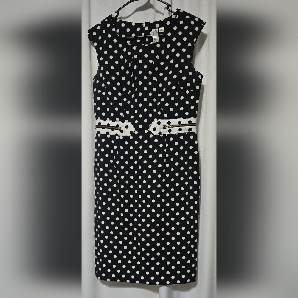 Emma & Michele Black and White Polka Dot Dress